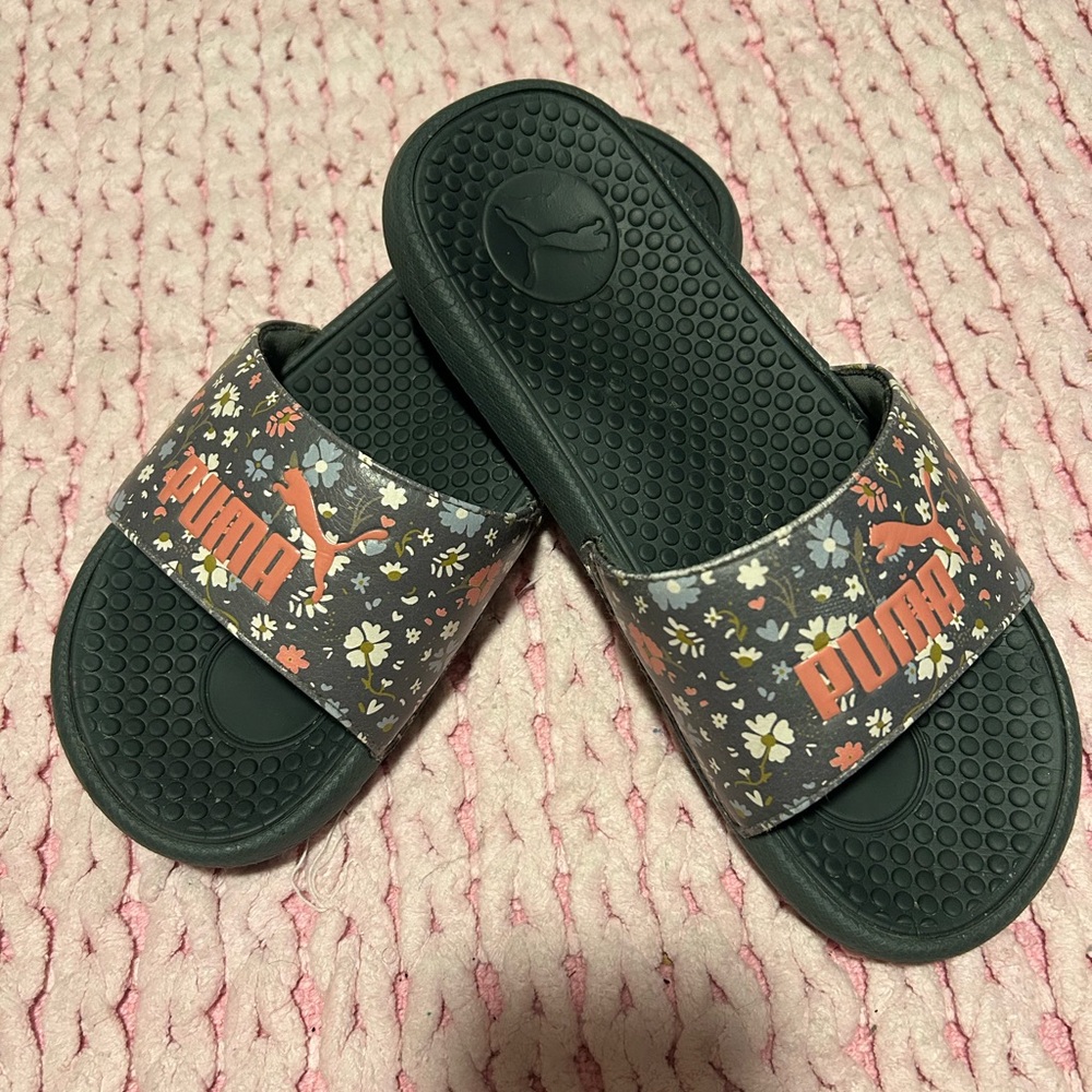 Puma Kids Slide Sandals - Grey-Pink